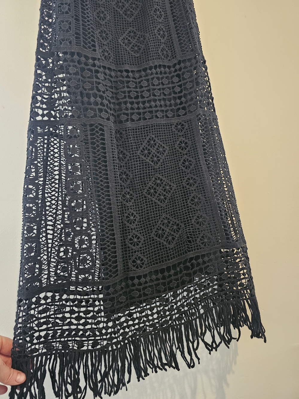Ralph Lauren Black Crochet Lined Dress